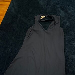 Navy Sleeveless high neck Dress